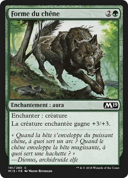 Forme du chêne, carte Magic M19 191 — extension Core Set 2019