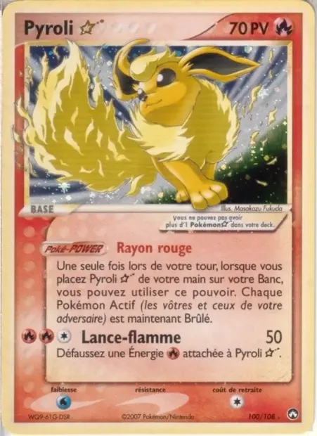 Pyroli ☆, carte Pokémon PK 100 — extension EX Gardiens du Pouvoir