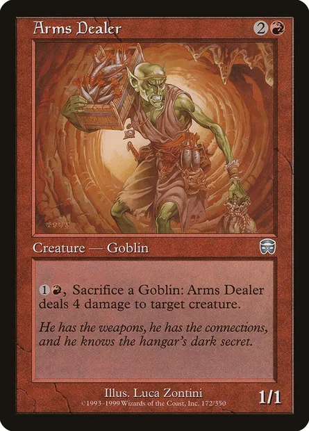 Vendeur d'armes, carte Magic MMQ 172 — extension Masques de Mercadia