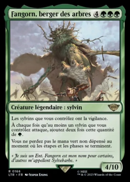 Fangorn, berger des arbres, carte Magic LTR 166 — extension Le Seigneur des Anneaux : chroniques de la Terre du Milieu