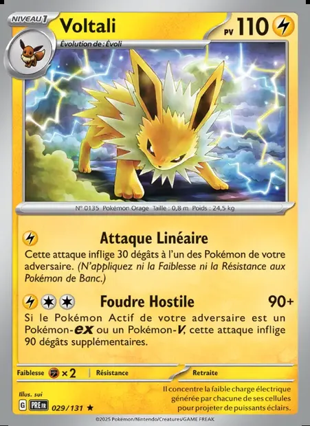 Voltali, carte Pokémon PRE 029 — extension Évolutions Prismatiques