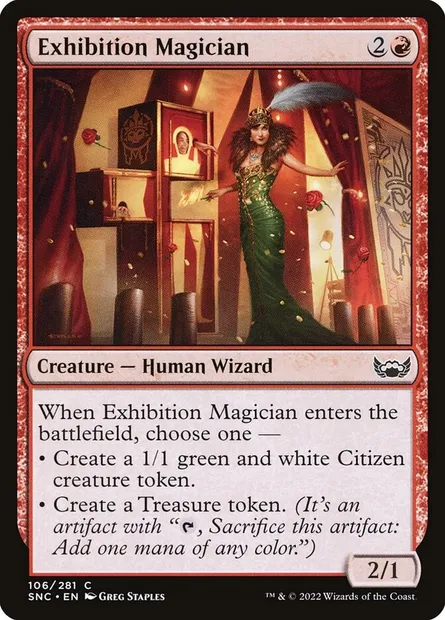 Exhibition Magician, Magic card SNC 106 — Streets of New Capenna set