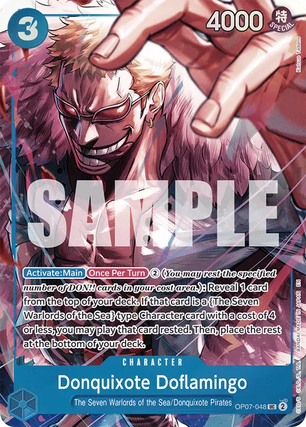 Donquixote Doflamingo, One Piece card OP07-048 — 500 YEARS IN THE FUTURE set
