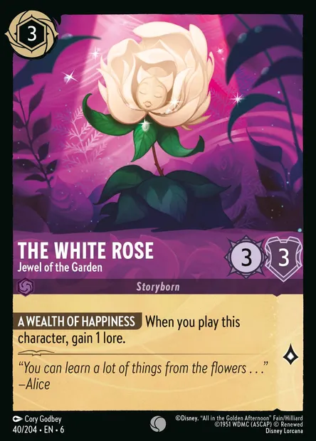 The White Rose - Jewel of the Garden, Disney Lorcana card CH6-040 — Azurite Sea set