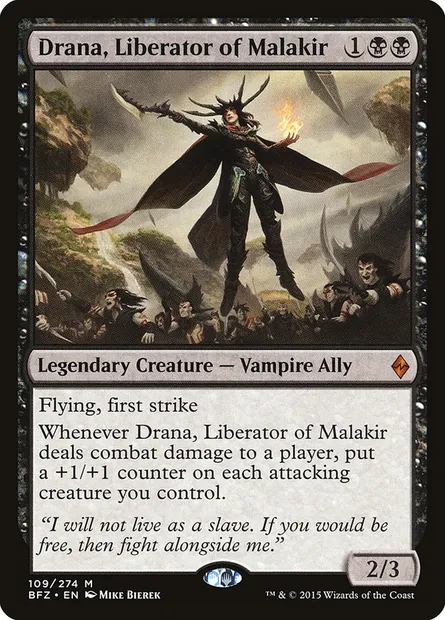 Drana, Liberator of Malakir, Magic card BFZ 109 — Battle for Zendikar set