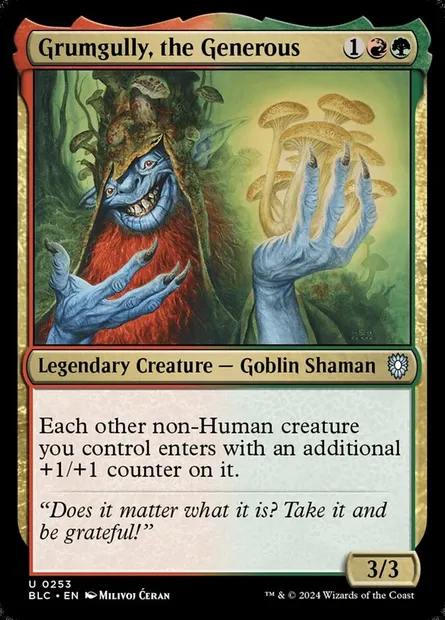 Grumgully, the Generous, Magic card BLC 253 — Bloomburrow Commander set