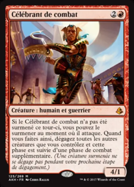 Célébrant de combat, carte Magic AKH 125 — extension Amonkhet