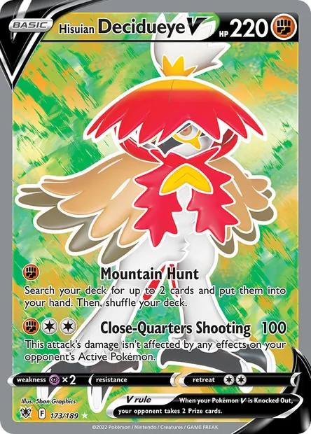 Hisuian Decidueye V, Pokémon card ASR 173 — Astral Radiance set