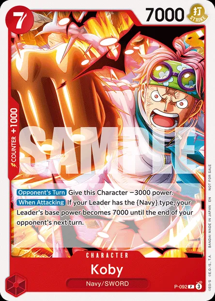 Koby, One Piece card P-092 — Promotion card set