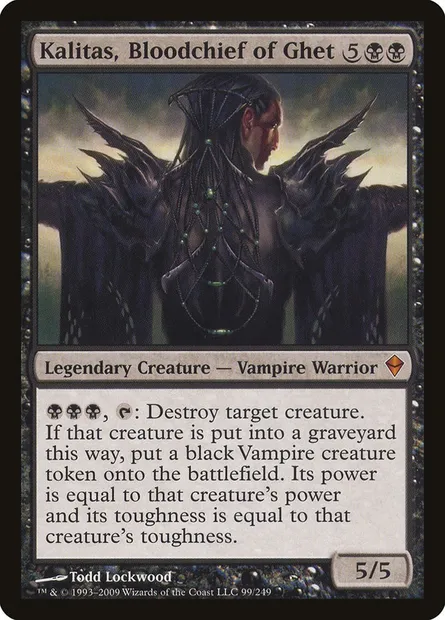 Kalitas, Bloodchief of Ghet, Magic card ZEN 99 — Zendikar set
