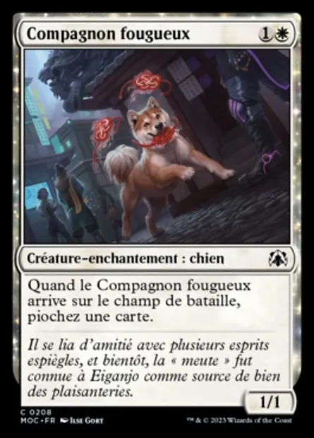 Compagnon fougueux, carte Magic MOC 208 — extension March of the Machine Commander