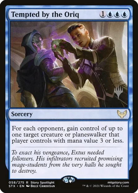 Tempted by the Oriq, Magic card PSTX 58p — Strixhaven: School of Mages Promos set