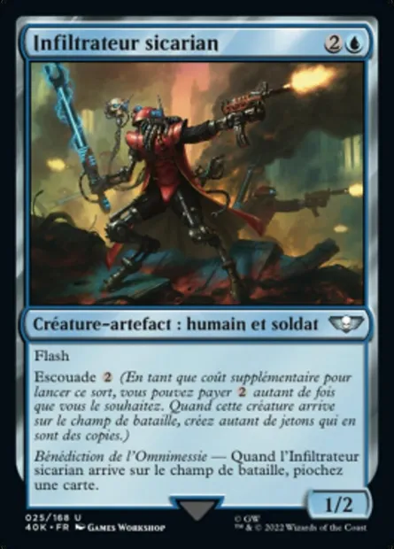 Infiltrateur sicarian, carte Magic 40K 25 — extension Warhammer 40,000 Commander