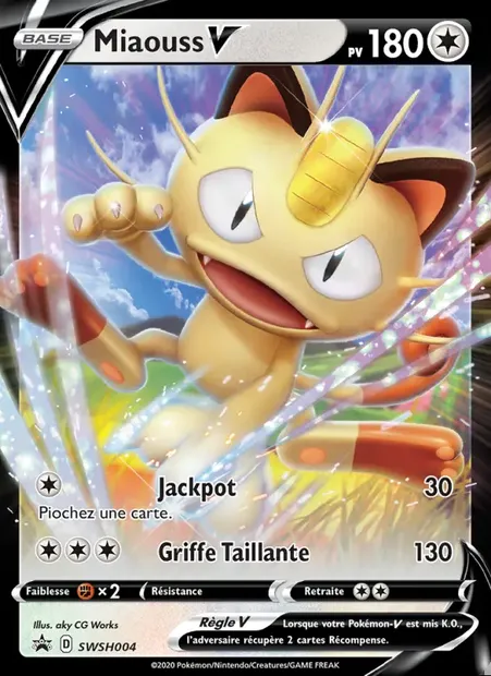 Miaouss V, carte Pokémon SWSH 004 — extension Promo SWSH