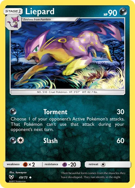 Liepard, Pokémon card SLG 49 — Shining Legends set
