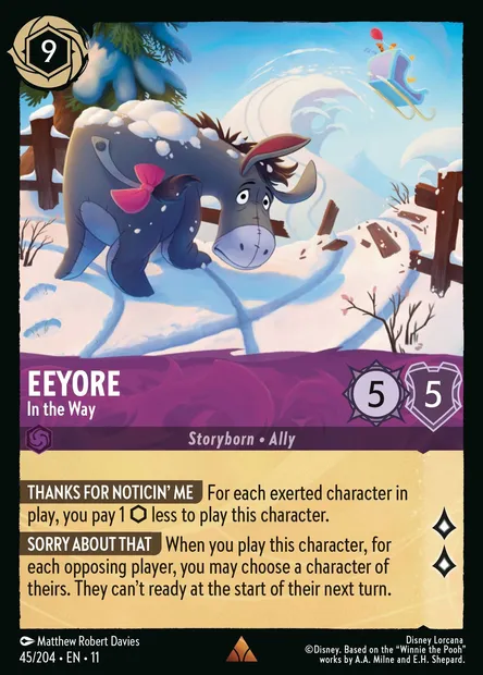 Eeyore - In the Way, Disney Lorcana card CH11-045 — Winterspell set