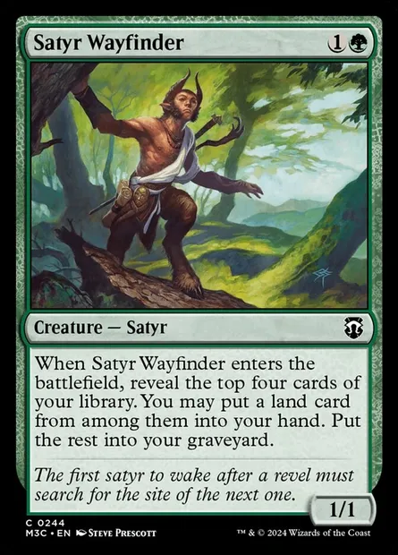 Satyr Wayfinder, Magic card M3C 244 — Modern Horizons 3 Commander set