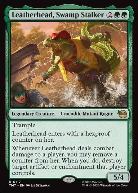 Leatherhead, Swamp Stalker, Magic card TMT 117 — Teenage Mutant Ninja Turtles set