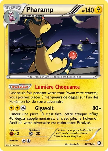 Pharamp, carte Pokémon STS 40 — extension Offensive Vapeur