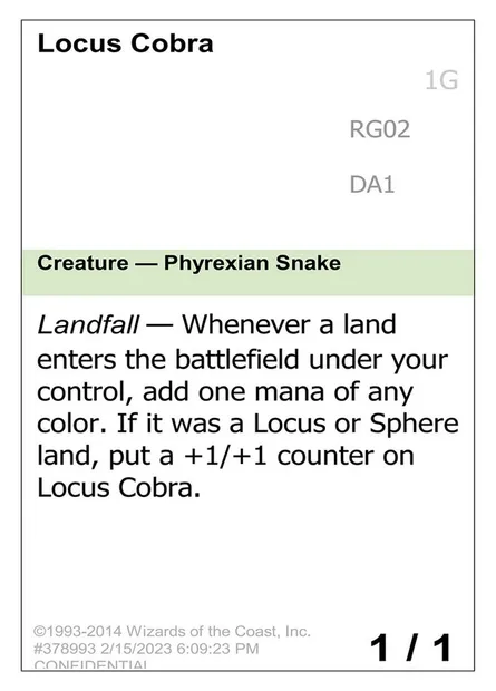 Locus Cobra, Magic card UNK RG02b — Unknown Event set