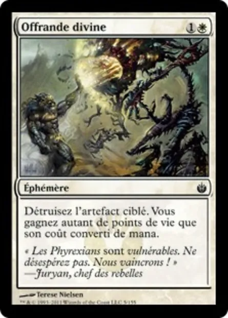 Offrande divine, carte Magic MBS 5 — extension Mirrodin assiégé