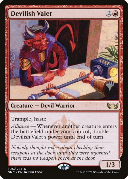 Devilish Valet, Magic card PSNC 105p — Streets of New Capenna Promos set