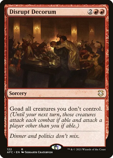 Disrupt Decorum, Magic card AFC 122 — Forgotten Realms Commander set