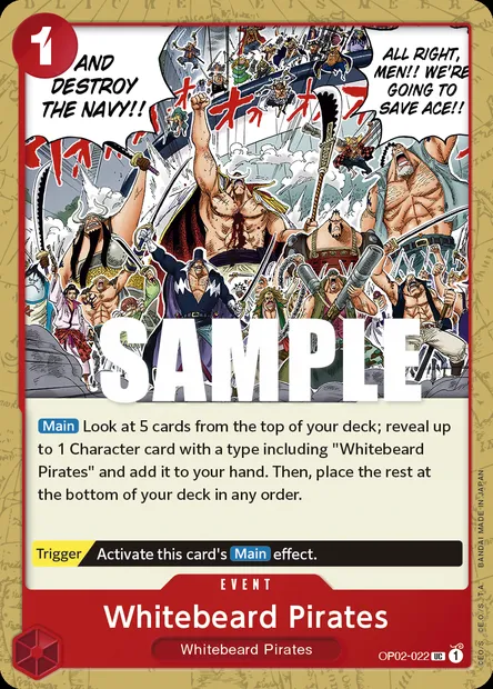 Whitebeard Pirates, One Piece card OP02-022 — PARAMOUNT WAR set