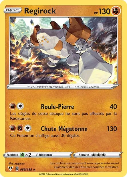 Regirock, carte Pokémon VIV 89 — extension Voltage Éclatant