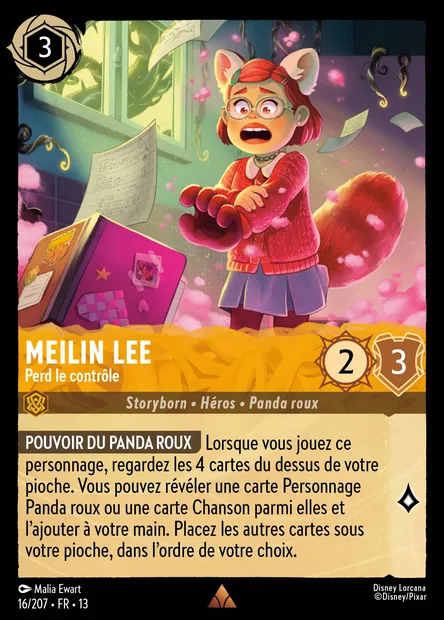 Meilin Lee - Perd le contrôle, carte Disney Lorcana CH13-016 — extension Invasion Epineuse!