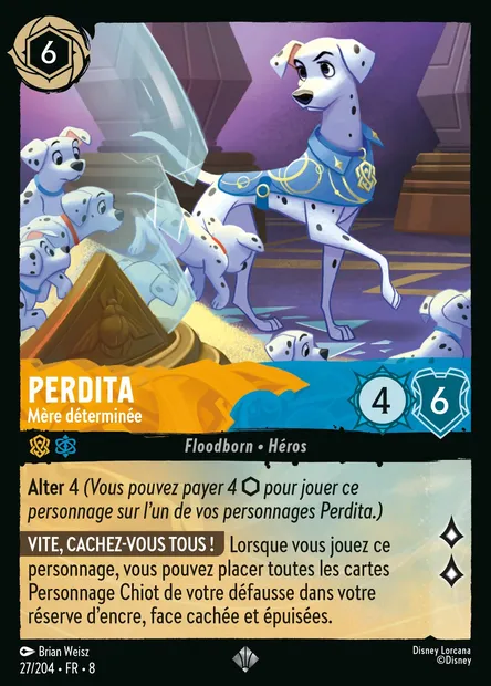 Perdita - Mère déterminée, carte Disney Lorcana CH8-027 — extension Le Règne de Jafar
