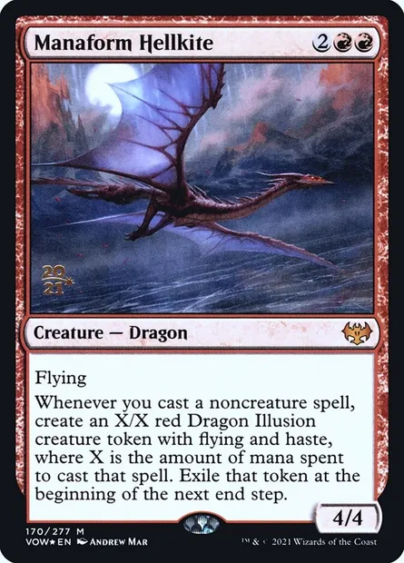 Manaform Hellkite, Magic card PVOW 170s — Innistrad: Crimson Vow Promos set