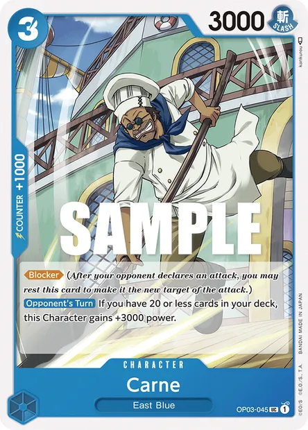 Carne, One Piece card OP03-045 — PILLARS OF STRENGTH set