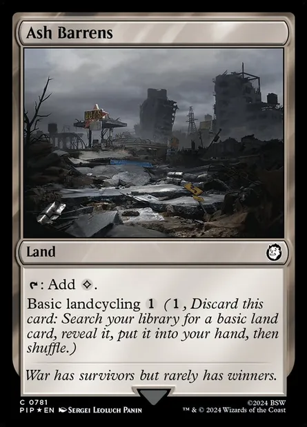 Ash Barrens, Magic card PIP 781 — Fallout set