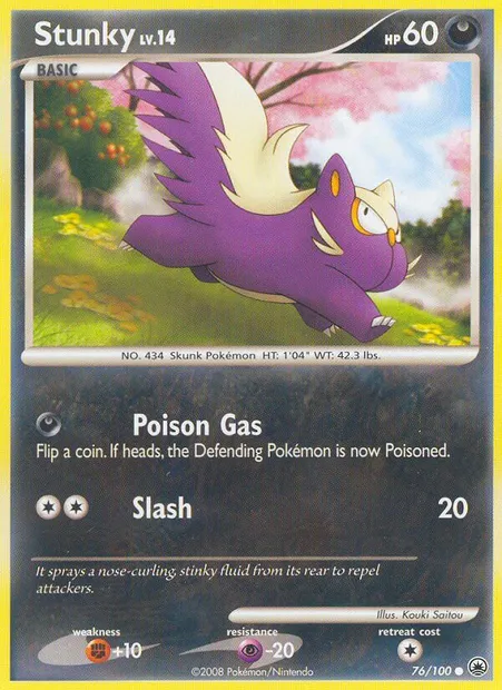 Stunky, Pokémon card MD 76 — Majestic Dawn set