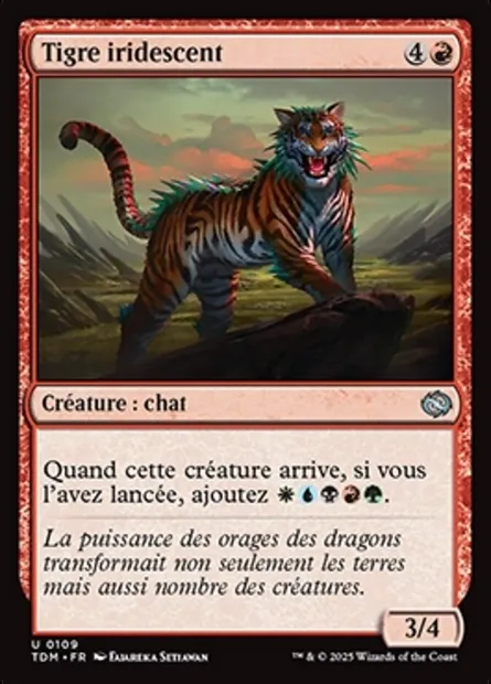 Tigre iridescent, carte Magic TDM 109 — extension Tarkir: Dragonstorm