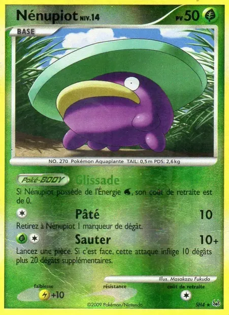 Nénupiot, carte Pokémon PL SH4 — extension Platine