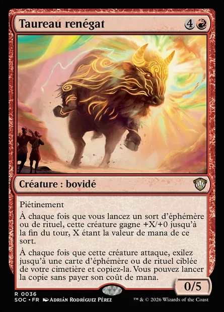 Taureau renégat, carte Magic SOC 36 — extension Secrets of Strixhaven Commander
