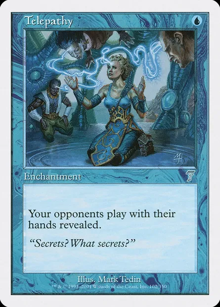 Télépathie, carte Magic 7ED 102 — extension Septième Edition