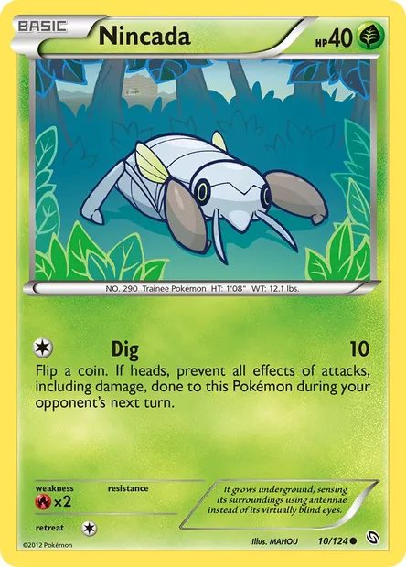 Nincada, Pokémon card DRX 10 — Dragons Exalted set