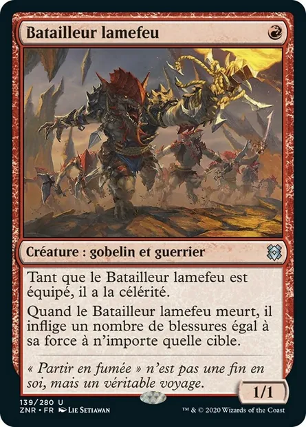 Batailleur lamefeu, carte Magic ZNR 139 — extension Renaissance de Zendikar