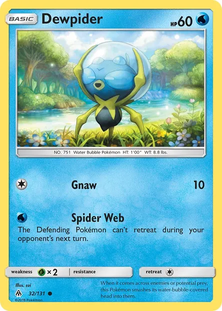 Dewpider, Pokémon card FLI 32 — Forbidden Light set