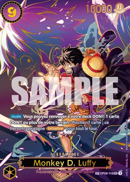 Monkey D. Luffy, carte One Piece OP09-119 — extension LES NOUVEAUX EMPEREURS