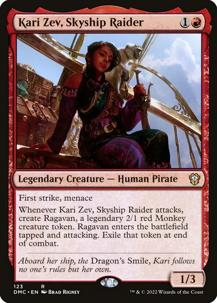 Kari Zev, Skyship Raider, Magic card DMC 123 — Dominaria United Commander set