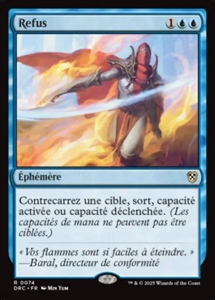 Refus, carte Magic DRC 74 — extension Aetherdrift Commander