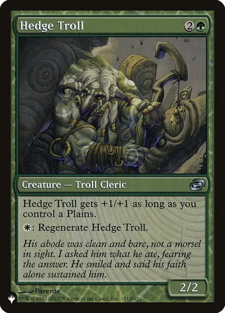 Hedge Troll, Magic card PLST PLC-151 — The List set