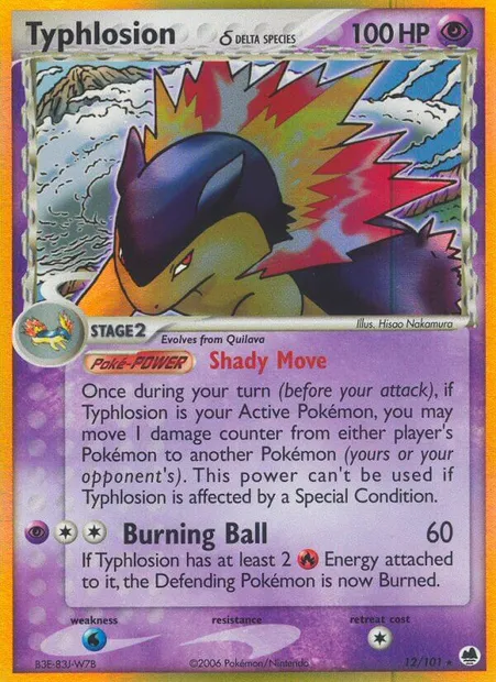 Typhlosion δ, Pokémon card DF 12 — Dragon Frontiers set