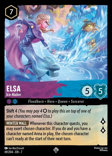 Elsa - Ice Maker, Disney Lorcana card CH7-069 — Archazia's Island set