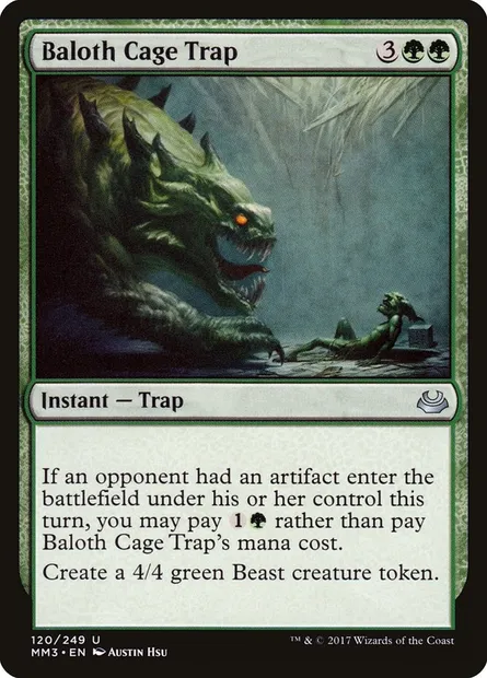 Baloth Cage Trap, Magic card MM3 120 — Modern Masters 2017 set