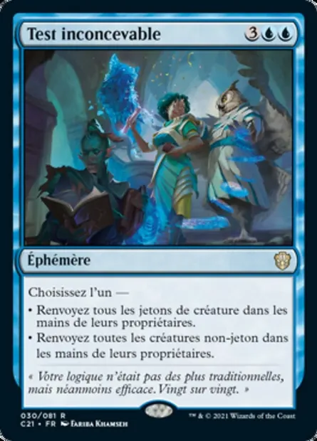 Test inconcevable, carte Magic C21 30 — extension Commander 2021